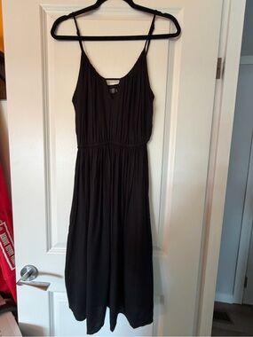 Volcom Black Spaghetti-Strap Midi Sundress
